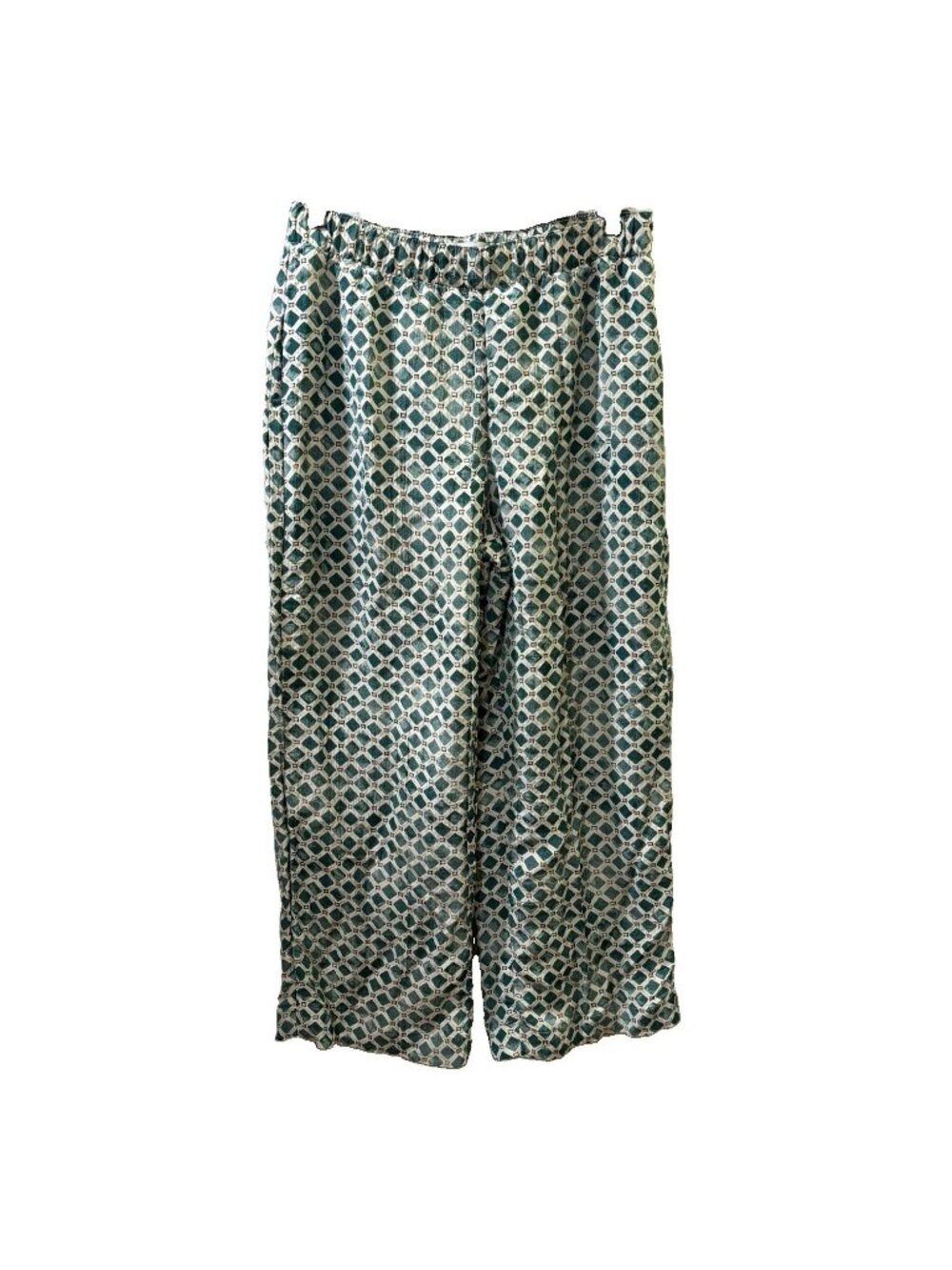 Abercrombie & Fitch Culotte Wide Leg High Rise Pull On Geometric Green M